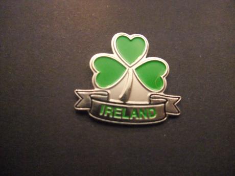 Ierland (Iers Éire, Engels Ireland) Shamrock klaverplant met drie blaadjes logo